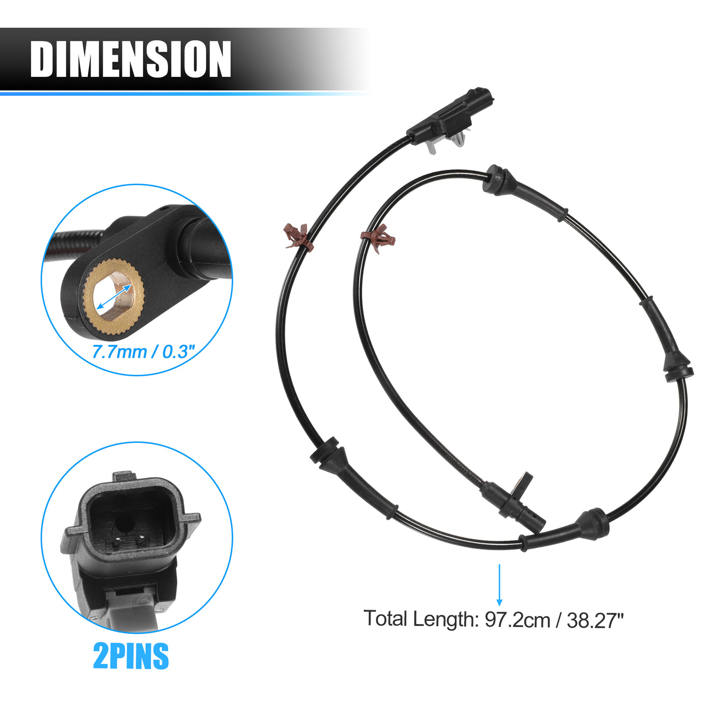 X AUTOHAUX Rear Left Right ABS Wheel Speed Sensor Transmission Speed Sensor for Nissan Qashqai Mk2 J11 2WD 2013-2021 No.479004EA0B