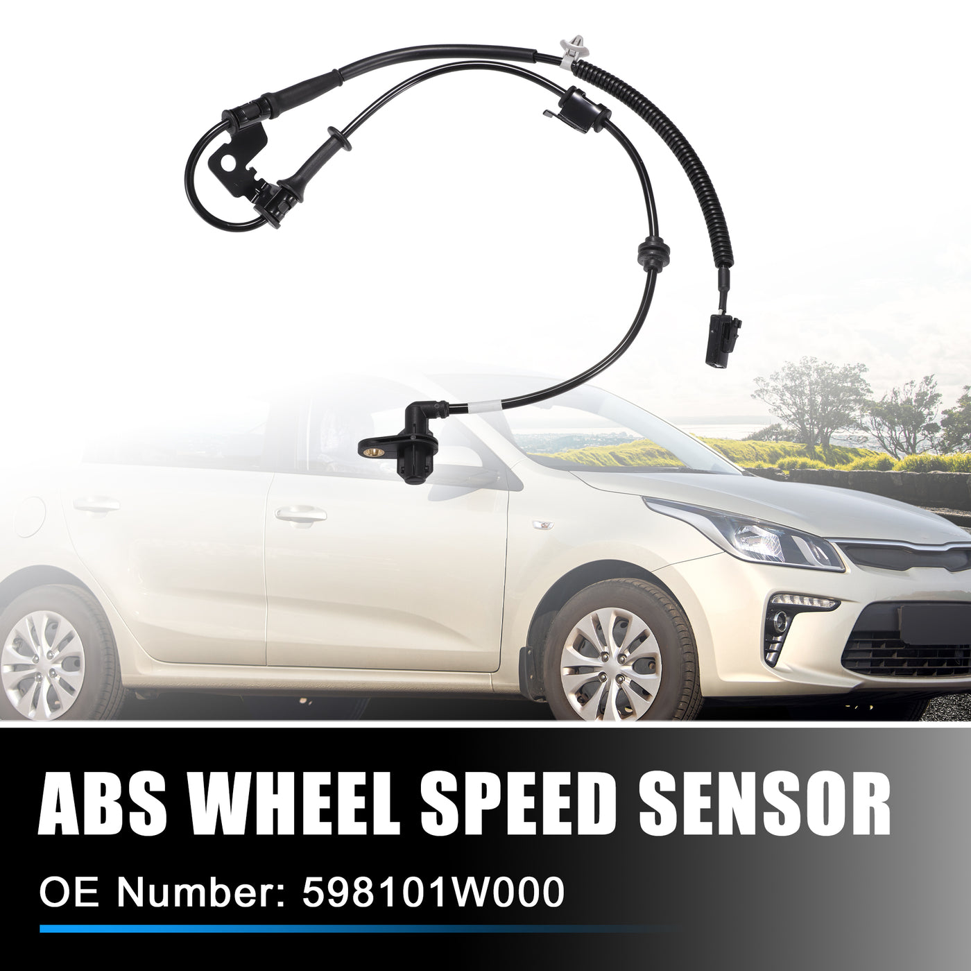 X AUTOHAUX Front Left ABS Wheel Speed Sensor Transmission Speed Sensor for Kia Rio Mk3 2011-2022 No.598101W000