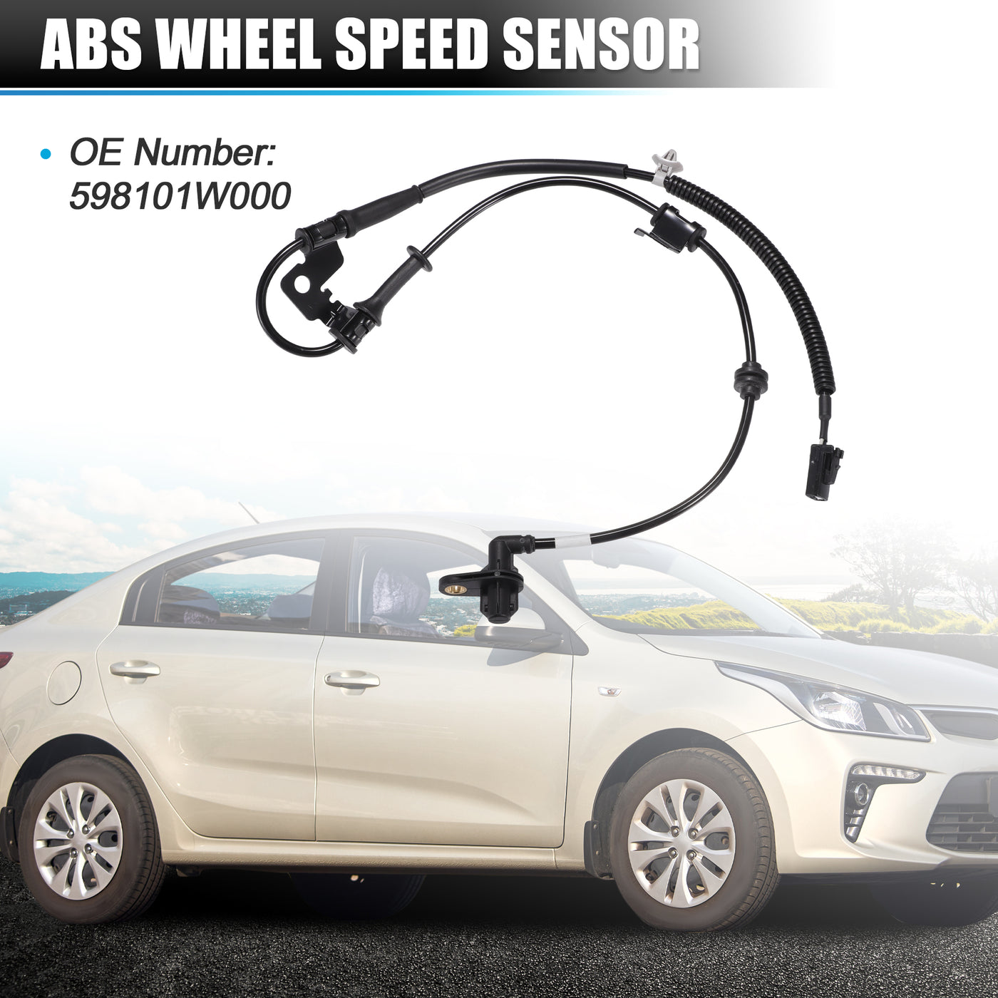 X AUTOHAUX Front Left ABS Wheel Speed Sensor Transmission Speed Sensor for Kia Rio Mk3 2011-2022 No.598101W000