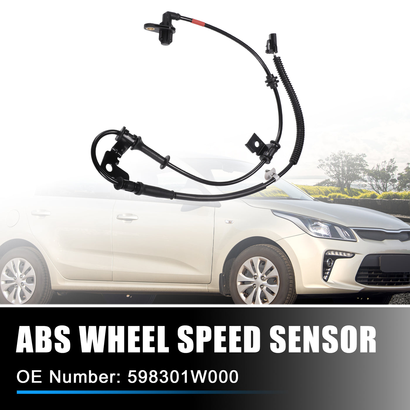 X AUTOHAUX Front Right ABS Wheel Speed Sensor Transmission Speed Sensor for Kia Rio Mk3 2011-2022 No.598301W000