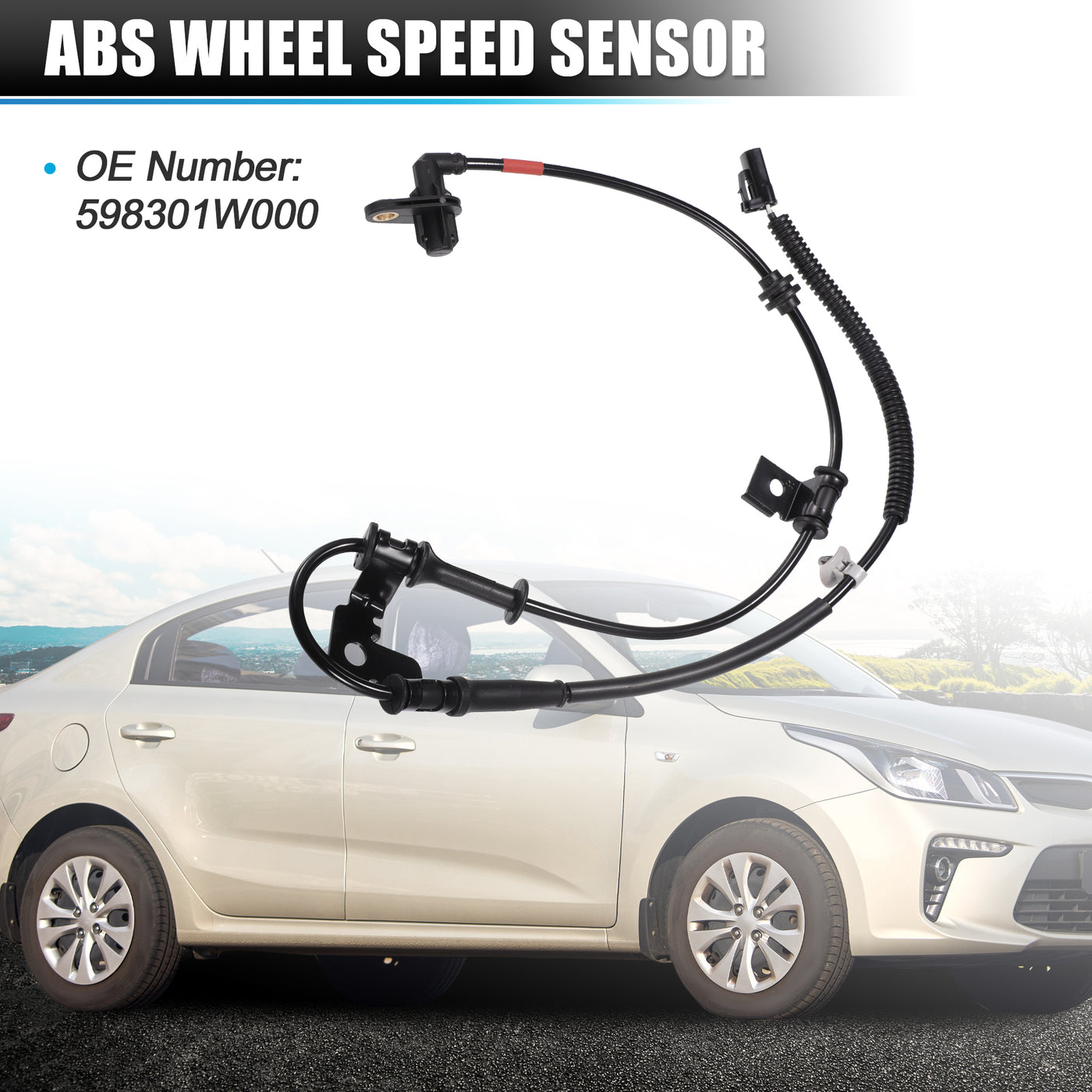 X AUTOHAUX Front Right ABS Wheel Speed Sensor Transmission Speed Sensor for Kia Rio Mk3 2011-2022 No.598301W000