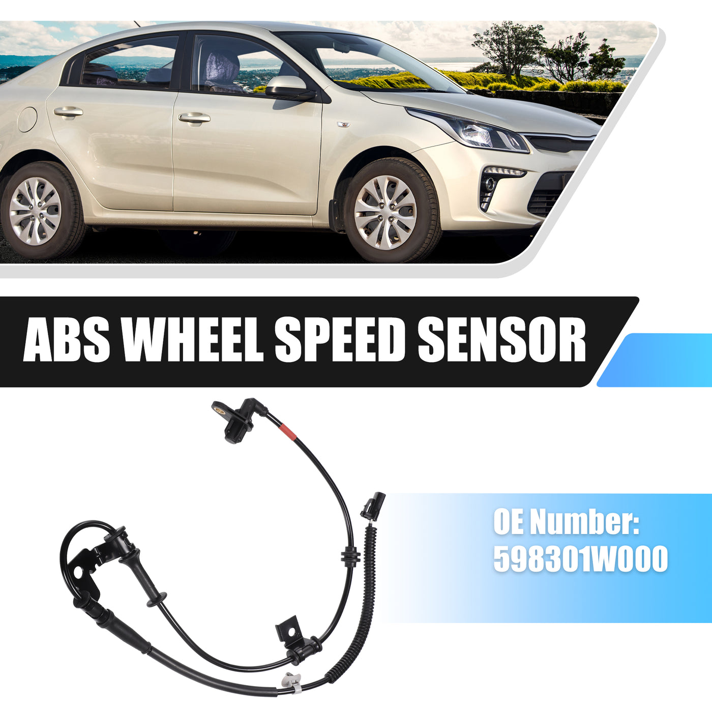 X AUTOHAUX Front Right ABS Wheel Speed Sensor Transmission Speed Sensor for Kia Rio Mk3 2011-2022 No.598301W000