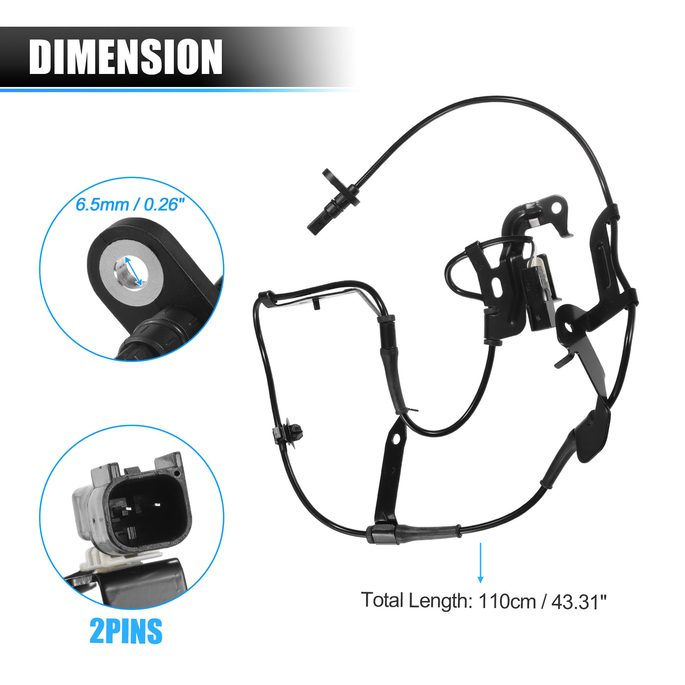 X AUTOHAUX Front Left ABS Wheel Speed Sensor Transmission Speed Sensor for Ford for Ranger T6 Pickup 2011-2013 No.AB312C205BC