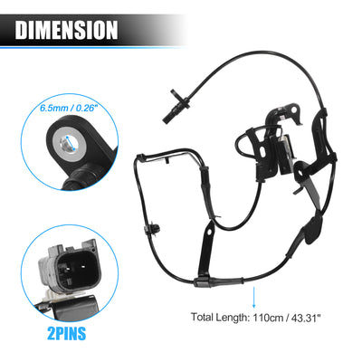 Harfington Front Left ABS Wheel Speed Sensor Transmission Speed Sensor for Ford for Ranger T6 Pickup 2011-2013 No.AB312C205BC