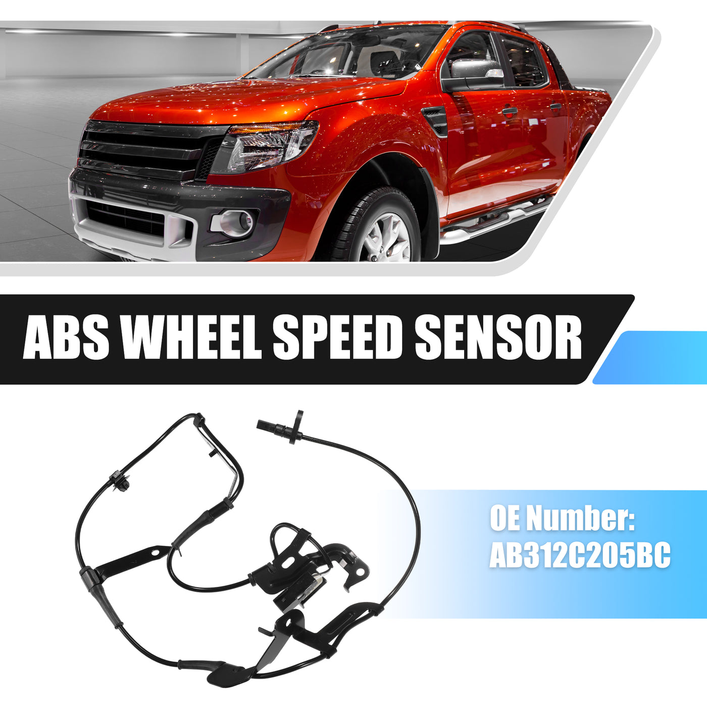 X AUTOHAUX Front Left ABS Wheel Speed Sensor Transmission Speed Sensor for Ford for Ranger T6 Pickup 2011-2013 No.AB312C205BC