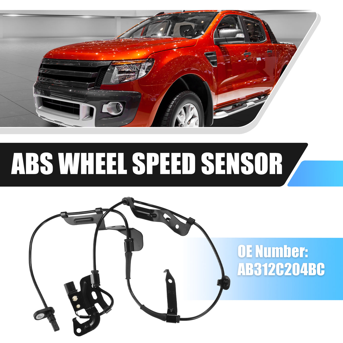 X AUTOHAUX Front Right ABS Wheel Speed Sensor Transmission Speed Sensor for Ford for Ranger T6 Pickup 2011-2013 No.AB312C204BC