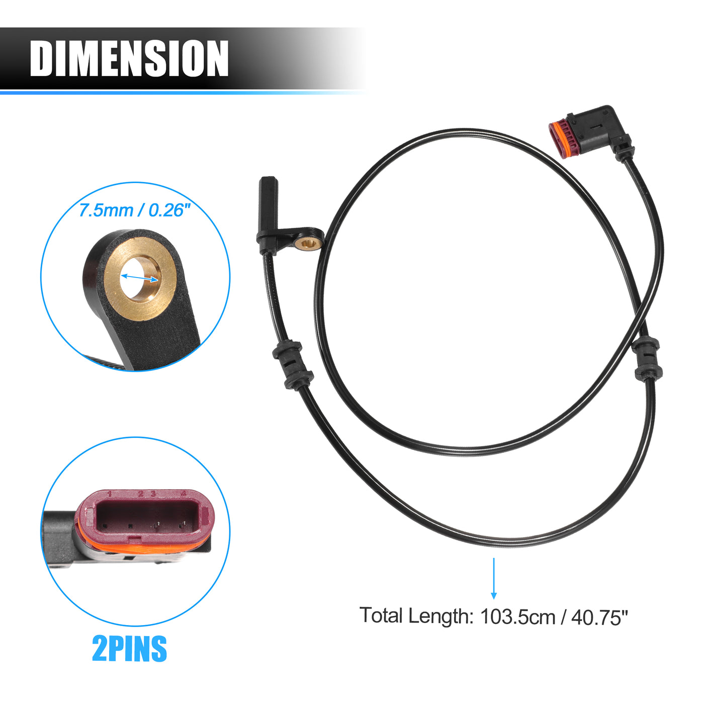 X AUTOHAUX Rear Right ABS Wheel Speed Sensor Transmission Speed Sensor for Mercedes-Benz CLK55 AMG 5.5L 2003-2006 C320 3.2L 2001-2005 No.A2035401417