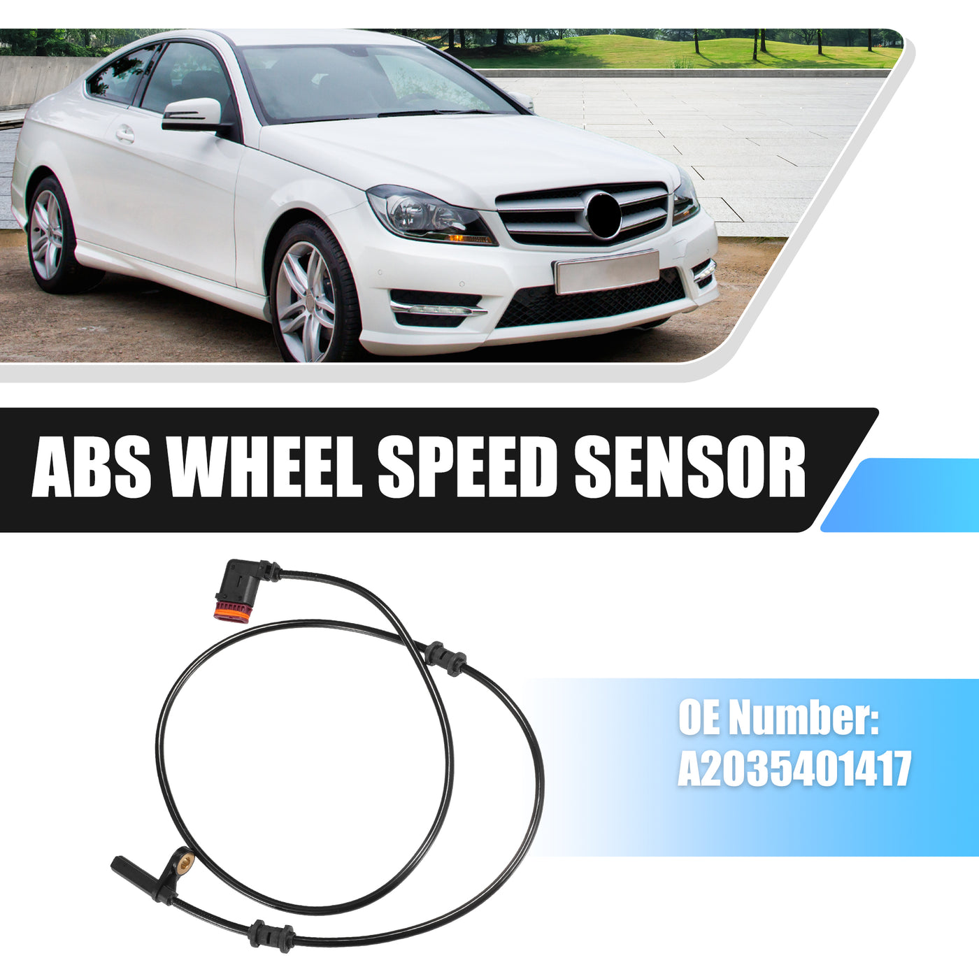 X AUTOHAUX Rear Right ABS Wheel Speed Sensor Transmission Speed Sensor for Mercedes-Benz CLK55 AMG 5.5L 2003-2006 C320 3.2L 2001-2005 No.A2035401417