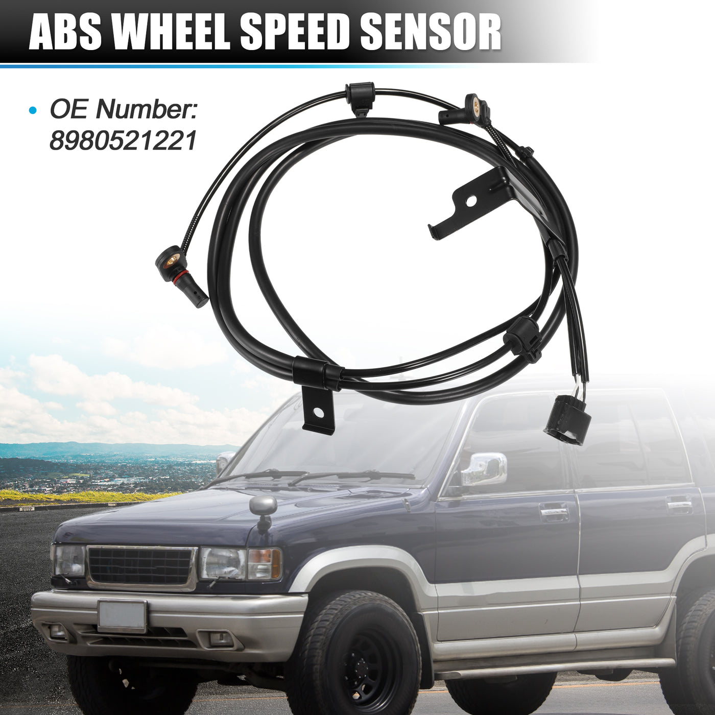 X AUTOHAUX Rear Left Right ABS Wheel Speed Sensor Transmission Speed Sensor for Isuzu D-Max MK2 2012-2020 No.8980521221