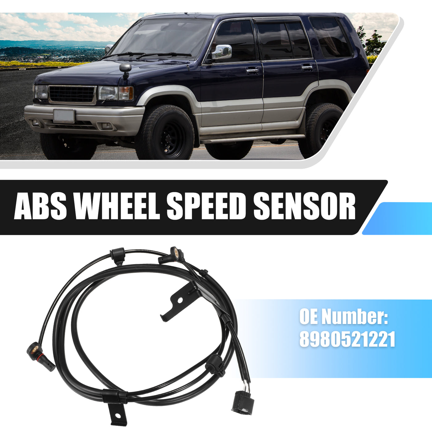 X AUTOHAUX Rear Left Right ABS Wheel Speed Sensor Transmission Speed Sensor for Isuzu D-Max MK2 2012-2020 No.8980521221