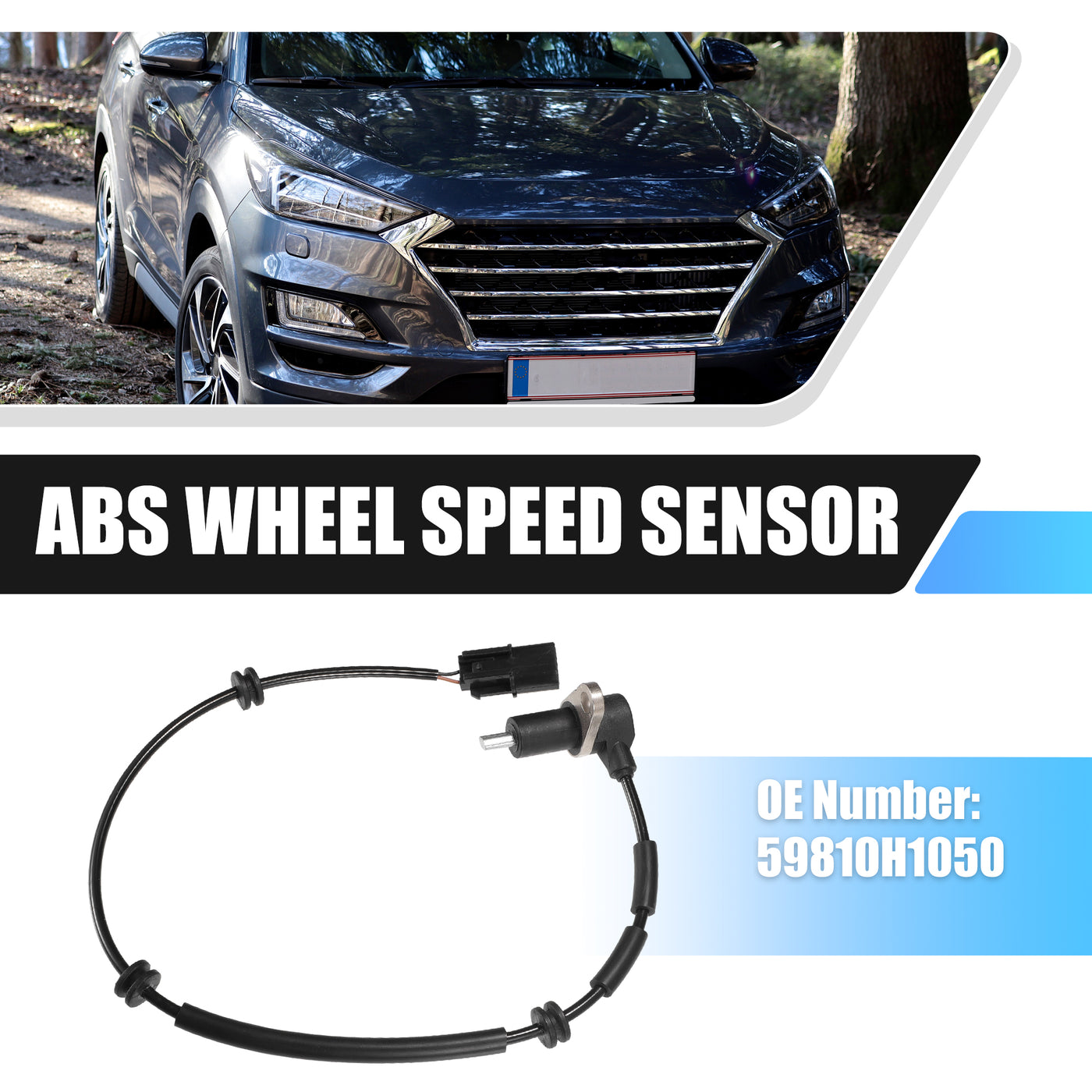 X AUTOHAUX Front Left ABS Wheel Speed Sensor Transmission Speed Sensor for Hyundai Terracan ALL Years No.59810H1050