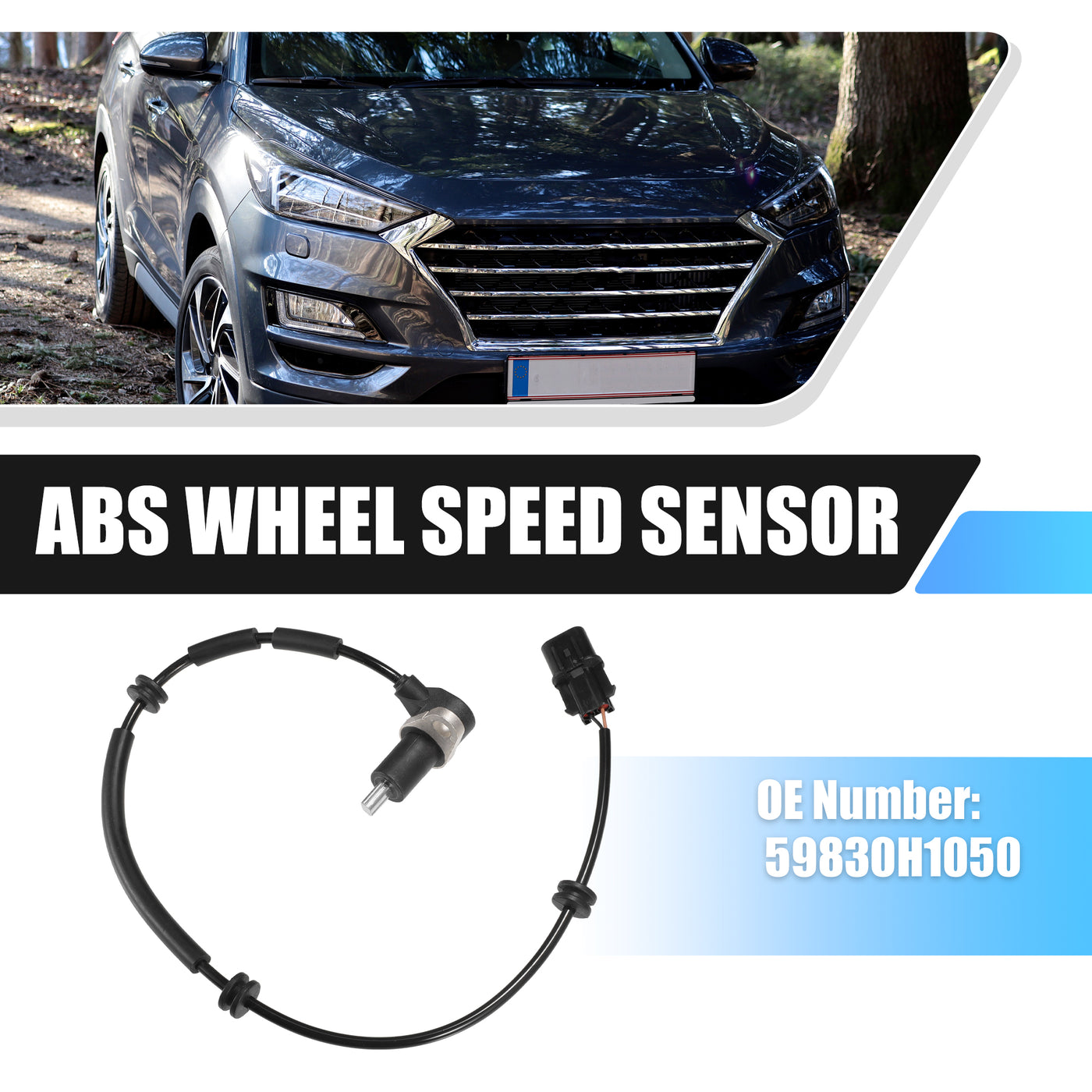 X AUTOHAUX Front Right ABS Wheel Speed Sensor Transmission Speed Sensor for Hyundai Terracan ALL Years No.59830H1050