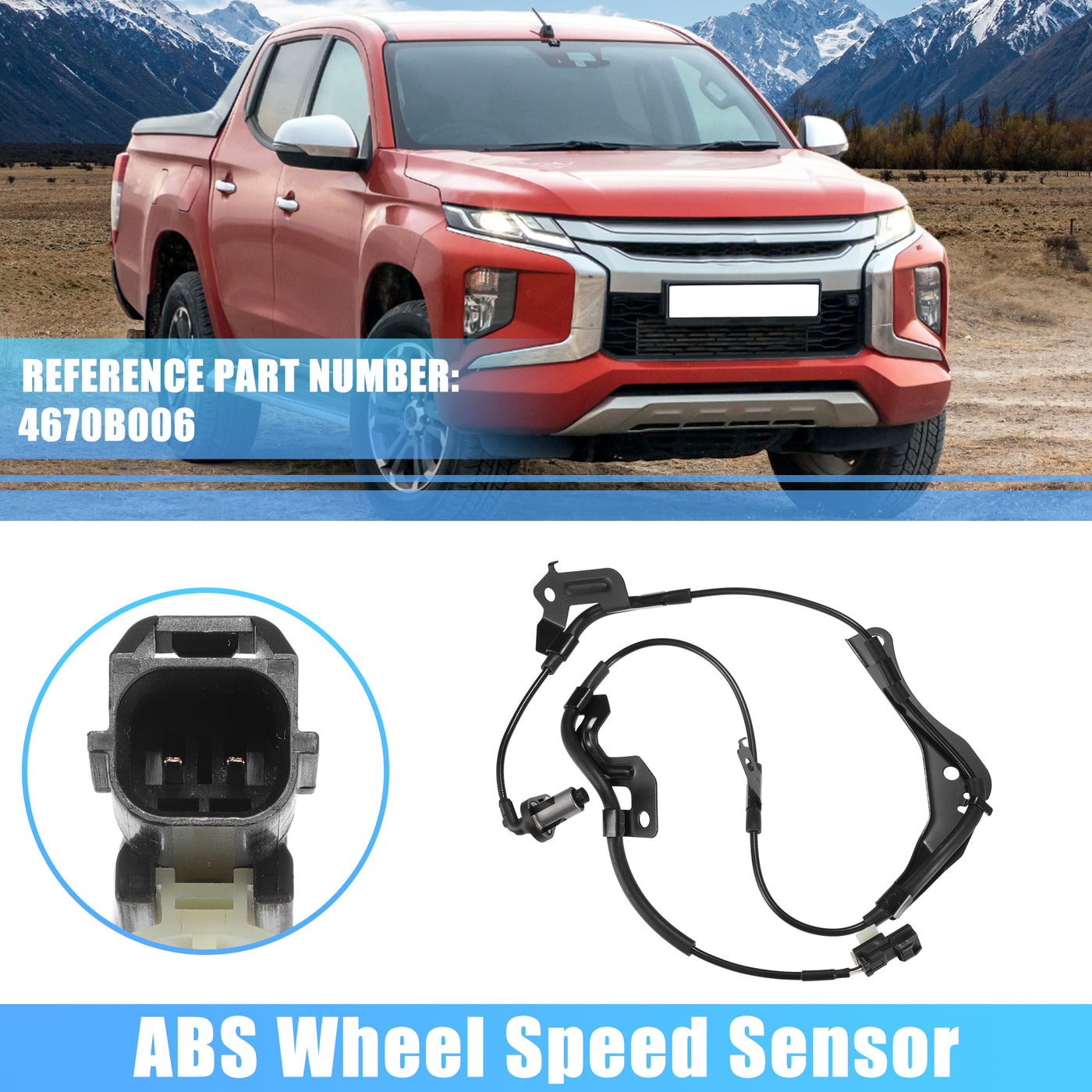 X AUTOHAUX 1 Stück vorderer rechter ABS-Raddrehzahlsensor für Mitsubishi L200 Pickup 2015-2022 Nr. 4670B006