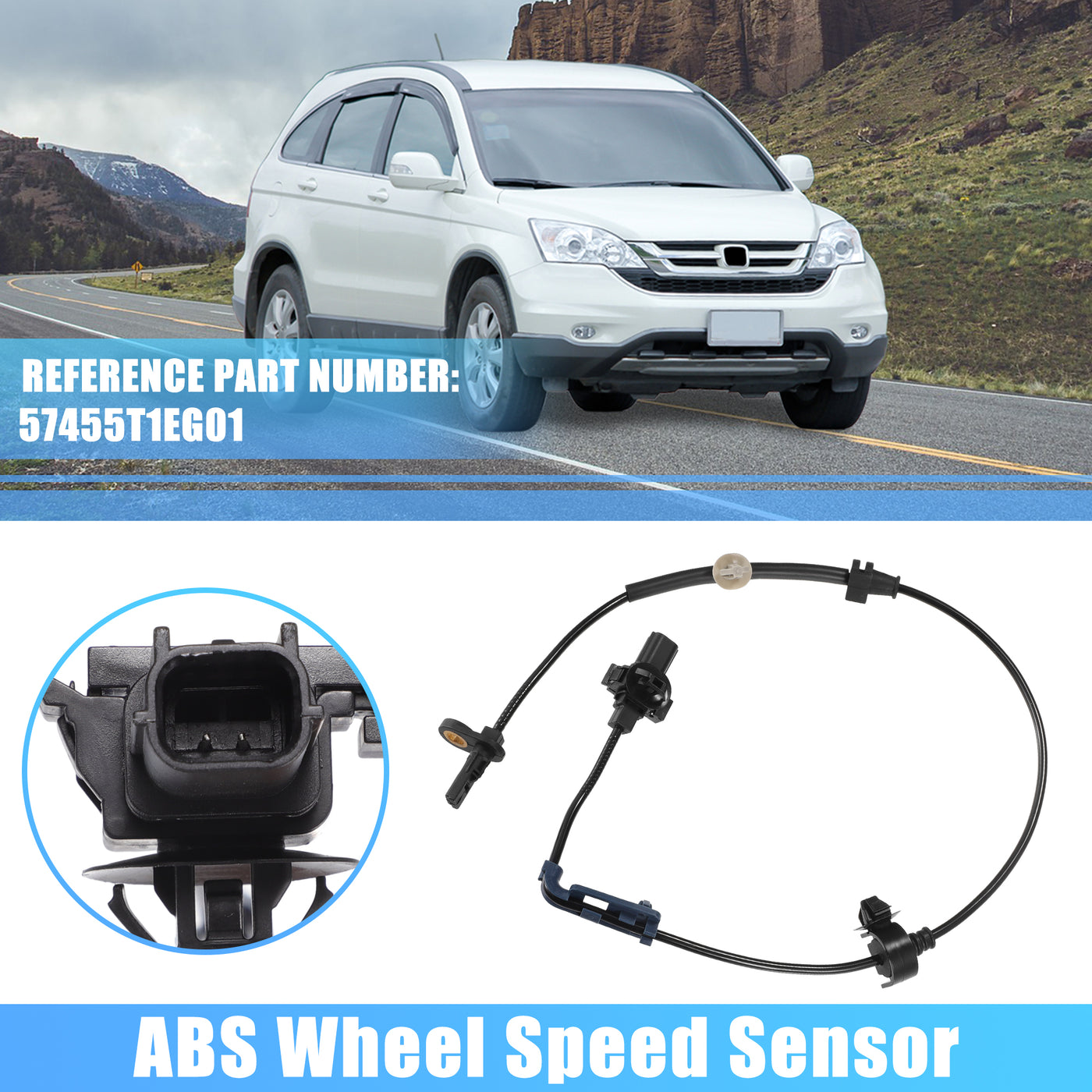 X AUTOHAUX 1 Pcs Front Left ABS Wheel Speed Sensor for Honda CR-V 2014-2016 No.57455T1EG01