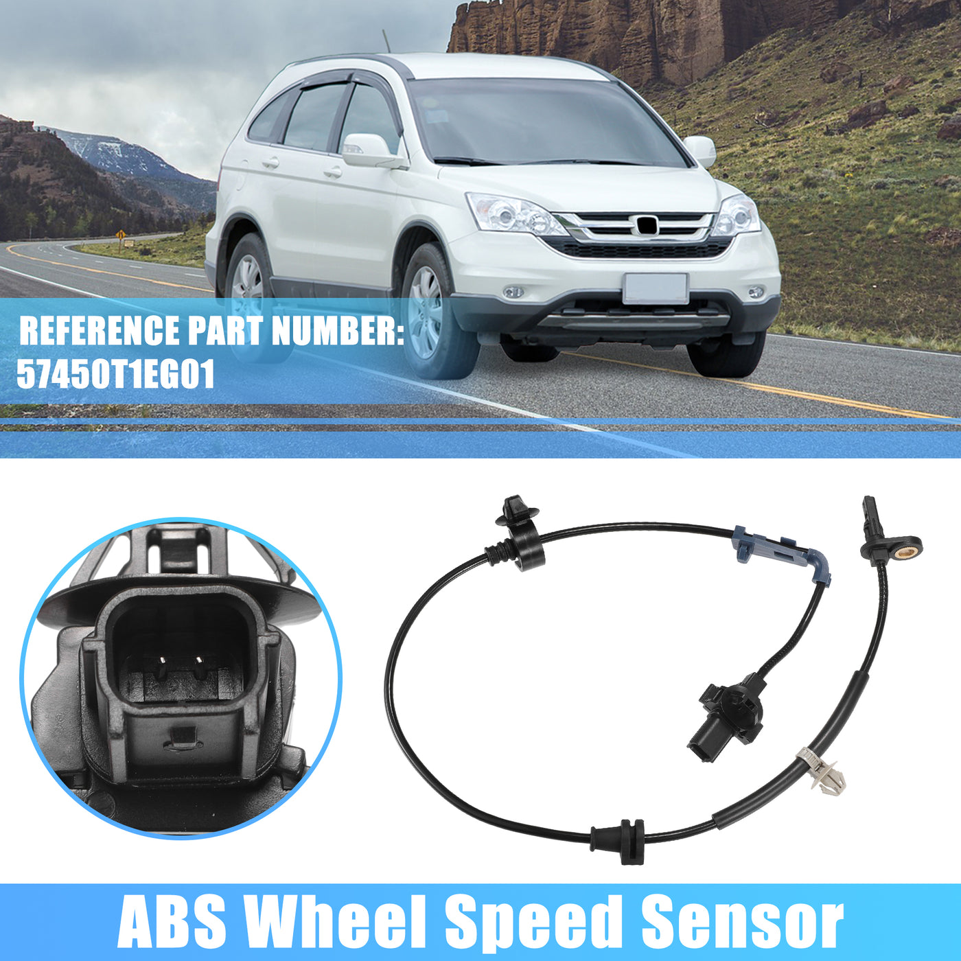 X AUTOHAUX 1 Pcs Front Right ABS Wheel Speed Sensor for Honda CR-V 2014-2016 No.57450T1EG01