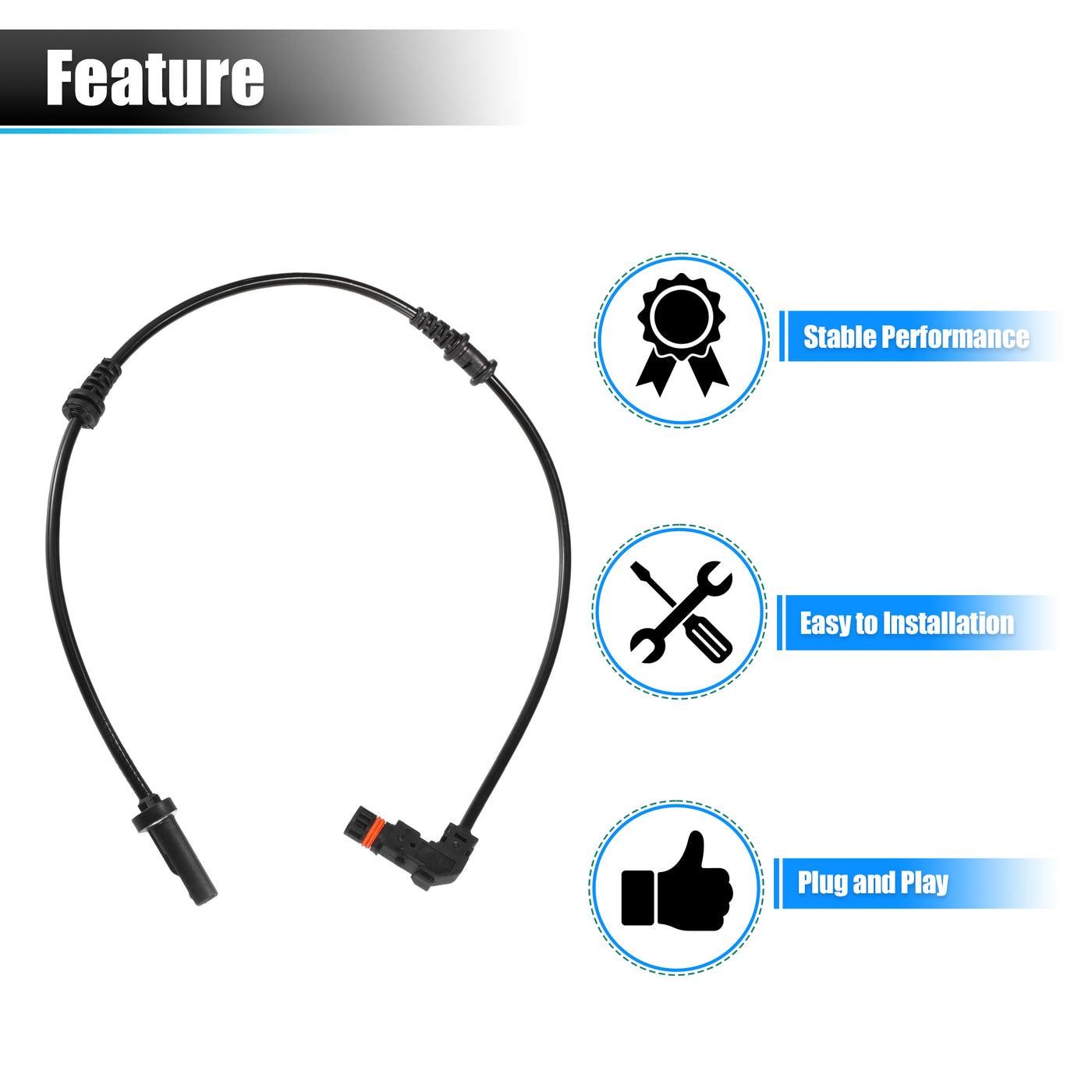 X AUTOHAUX 1 Pcs Front Left Right ABS Wheel Speed Sensor for Mercedes-Benz SLC300 2017-2020 No.A1725400017