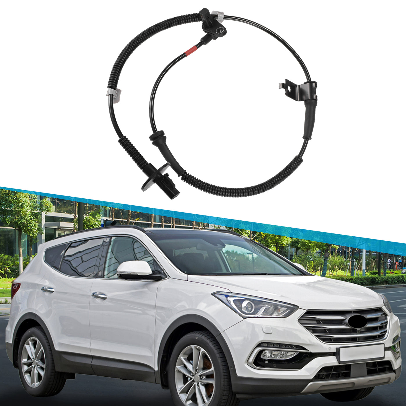 X AUTOHAUX 1 Pcs Front Right ABS Wheel Speed Sensor for Hyundai Santa Fe 2005-2013 No.956712B100