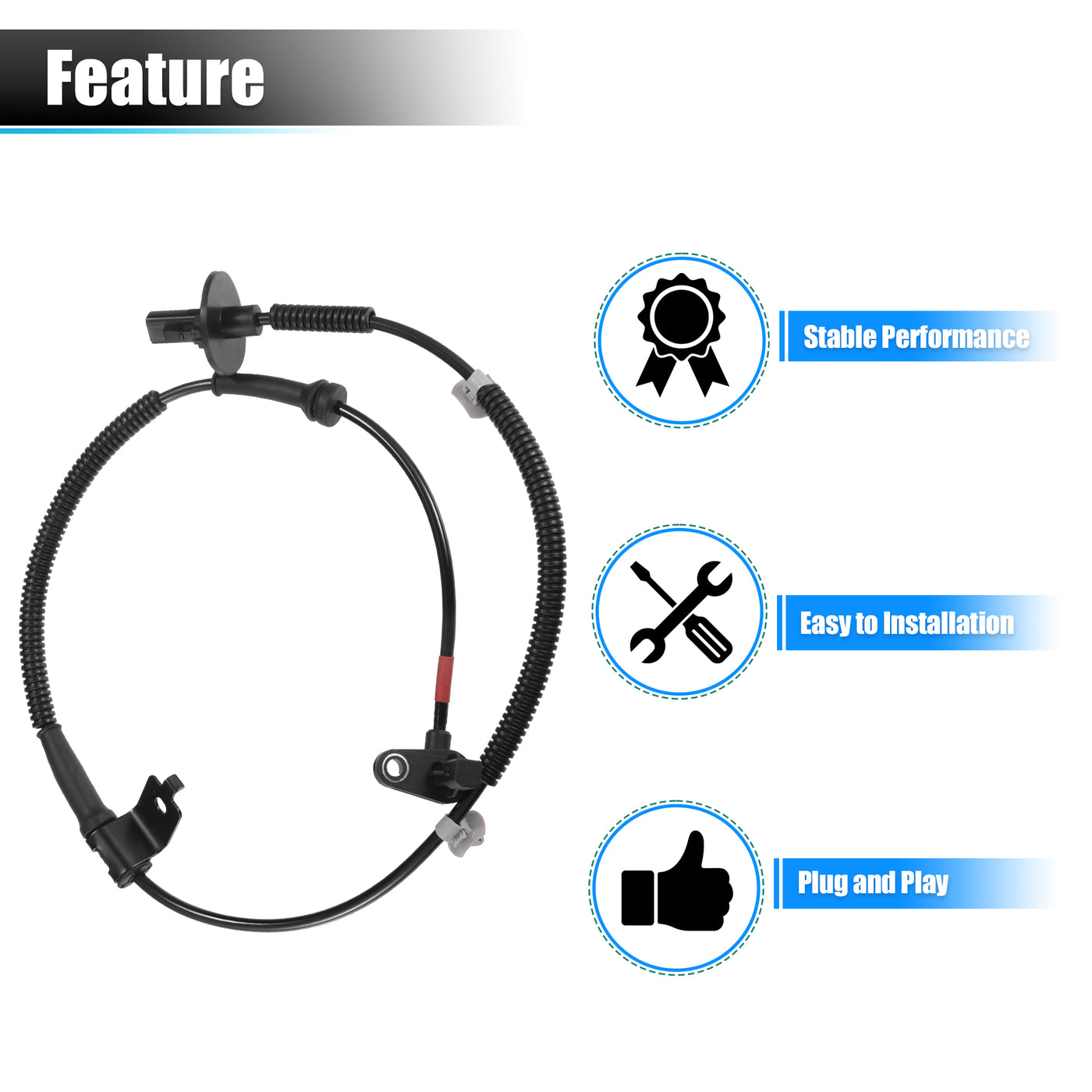 X AUTOHAUX 1 Pcs Front Right ABS Wheel Speed Sensor for Hyundai Santa Fe 2005-2013 No.956712B100