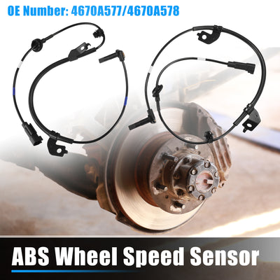 Harfington 1 Pair Front Left Right ABS Wheel Speed Sensor for Mitsubishi Lancer 2008 2010-2015 No.4670A577/4670A578