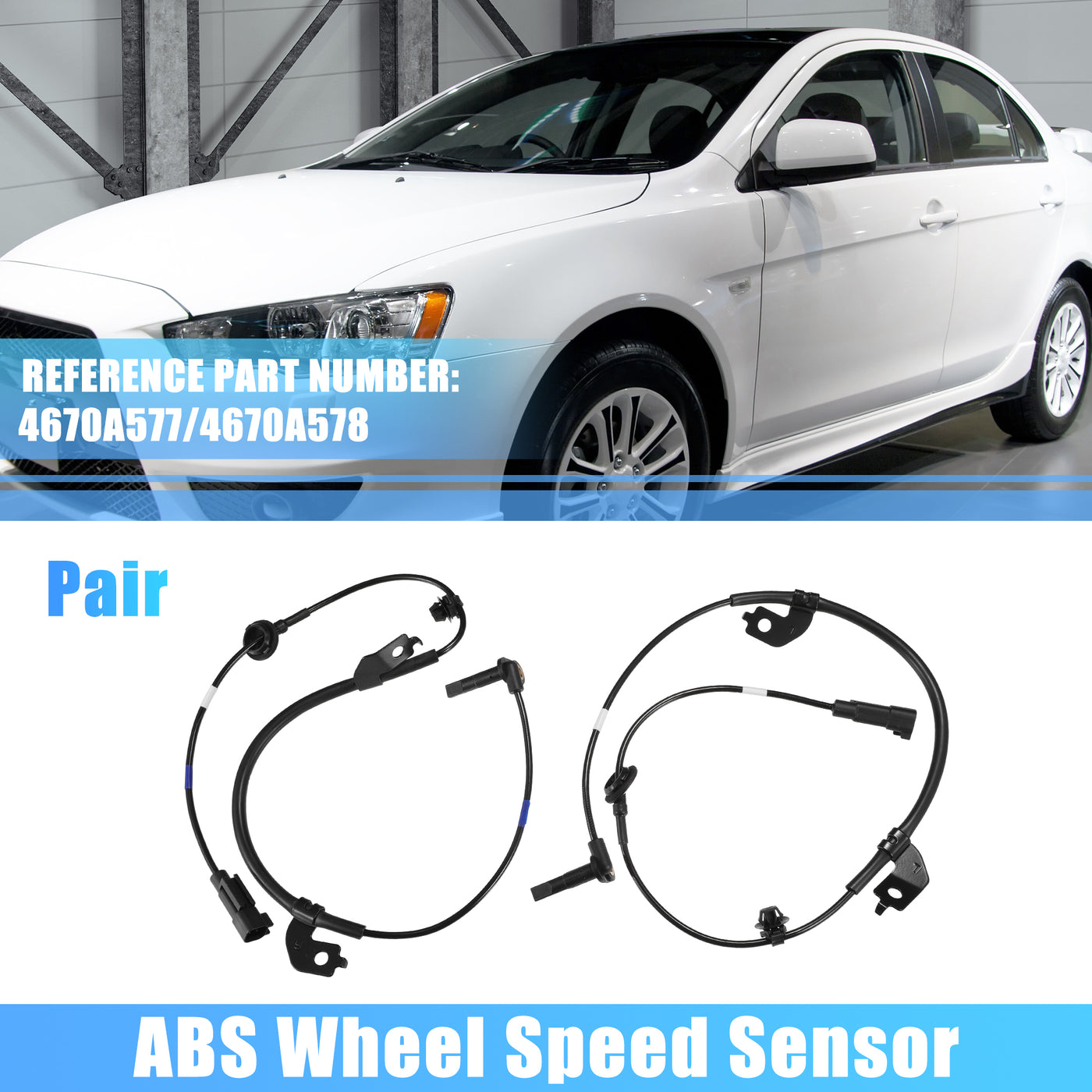 X AUTOHAUX 1 Pair Front Left Right ABS Wheel Speed Sensor for Mitsubishi Lancer 2008 2010-2015 No.4670A577/4670A578