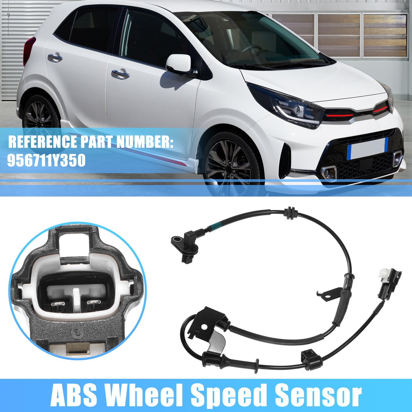 X AUTOHAUX 1 Stück vorderer rechter ABS-Raddrehzahlsensor für Kia Picanto 2012-2017 Nr. 956711Y350