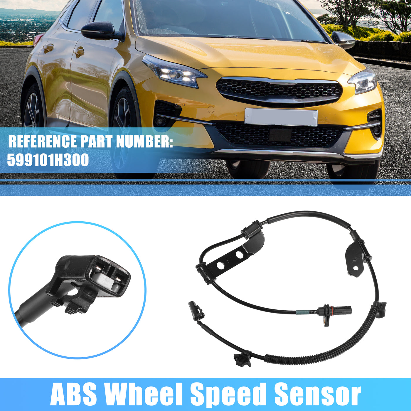 X AUTOHAUX 1 Pcs Rear Left ABS Wheel Speed Sensor for Kia Ceed 2006-2012 No.599101H300