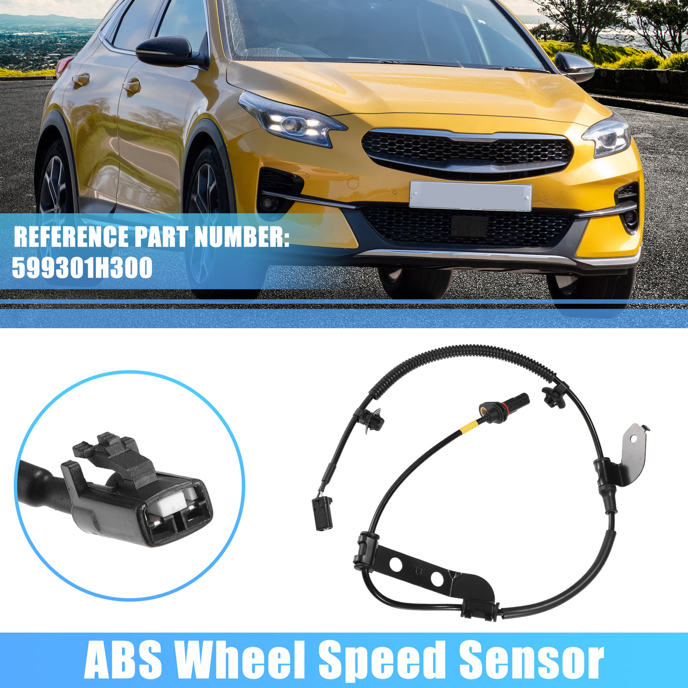 X AUTOHAUX 1 Pcs Rear Right ABS Wheel Speed Sensor for Kia Ceed 2006-2012 No.599301H300