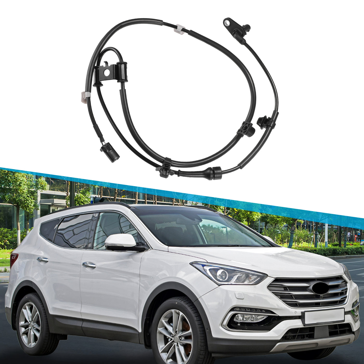 X AUTOHAUX 1 Pcs Front Left ABS Wheel Speed Sensor for Hyundai Santa Fe 2013-2019 No.956702W000