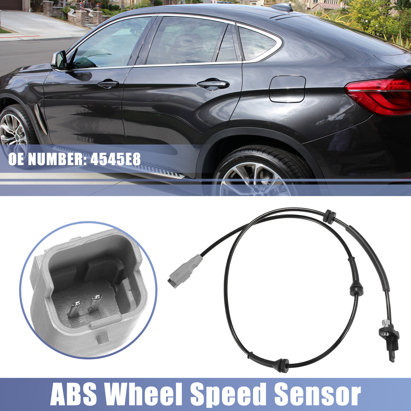 X AUTOHAUX Car ABS Wheel Speed Sensor Rear Left Right No.4545E8 for Peugeot Partner 2008-2018