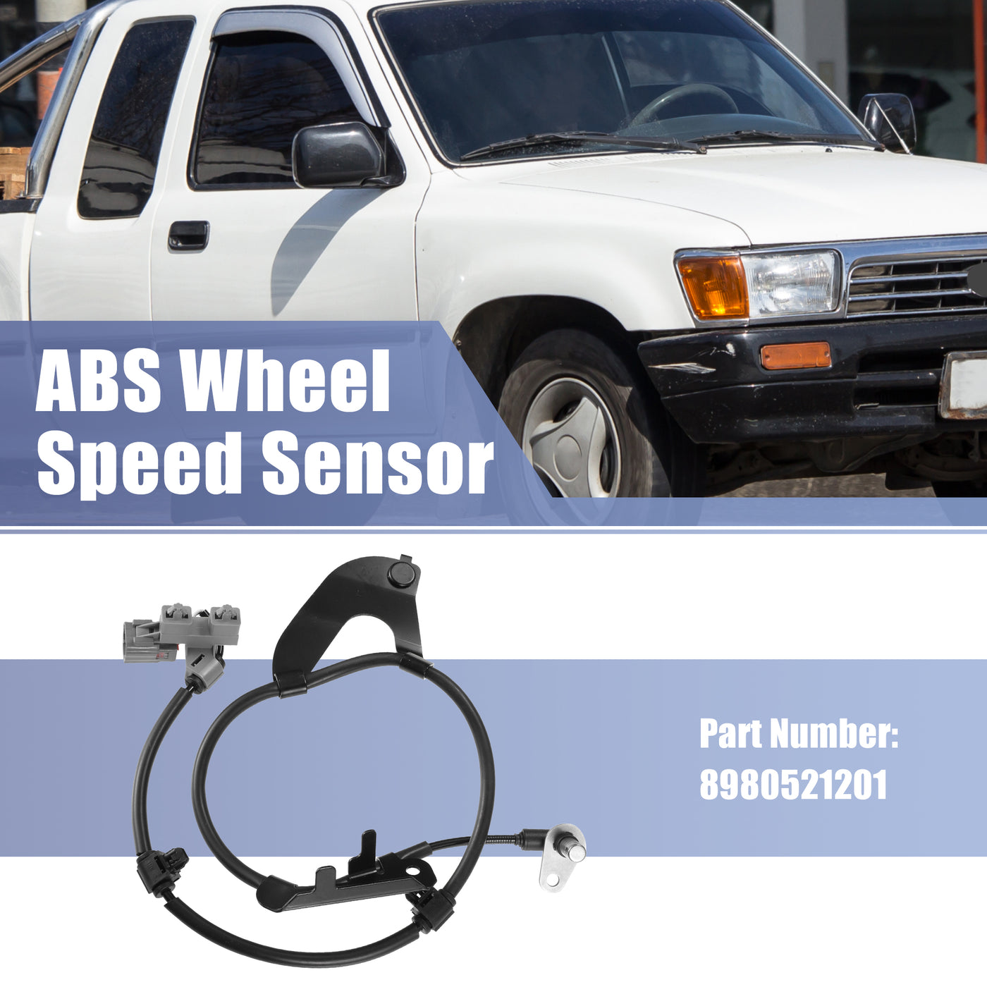 X AUTOHAUX Car ABS Wheel Speed Sensor Front Left No.8980521201 for Isuzu D-Max 2.5 Twin Turbo 2012-2019