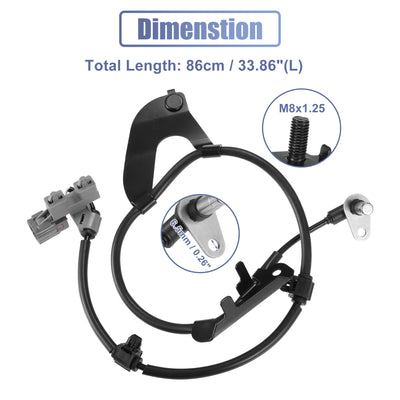 Harfington Car ABS Wheel Speed Sensor Front Left No.8980521201 for Isuzu D-Max 2.5 Twin Turbo 2012-2019