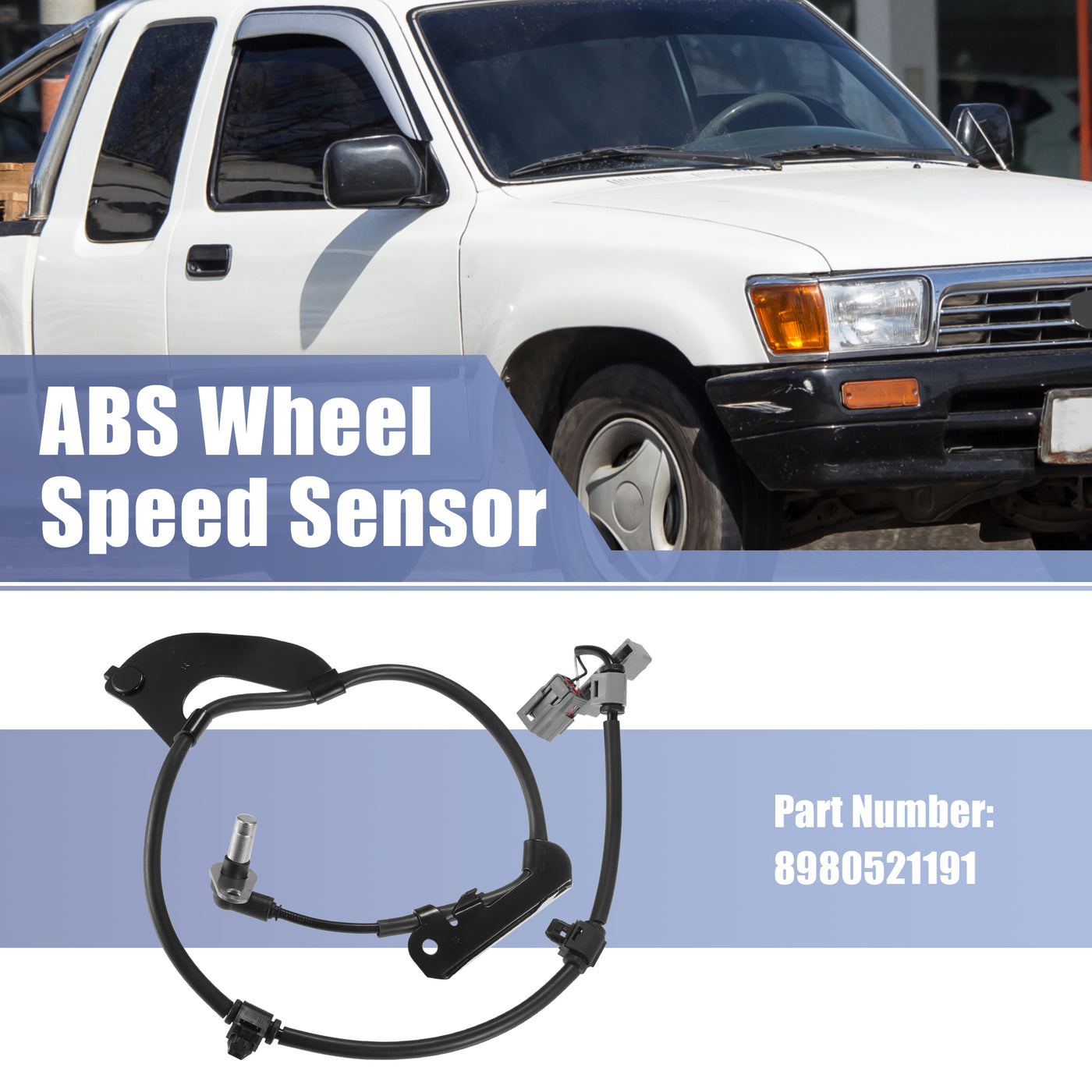 X AUTOHAUX Car ABS Wheel Speed Sensor Front Right No.8980521191 for Isuzu D-Max 2.5 Twin Turbo 2012-2019