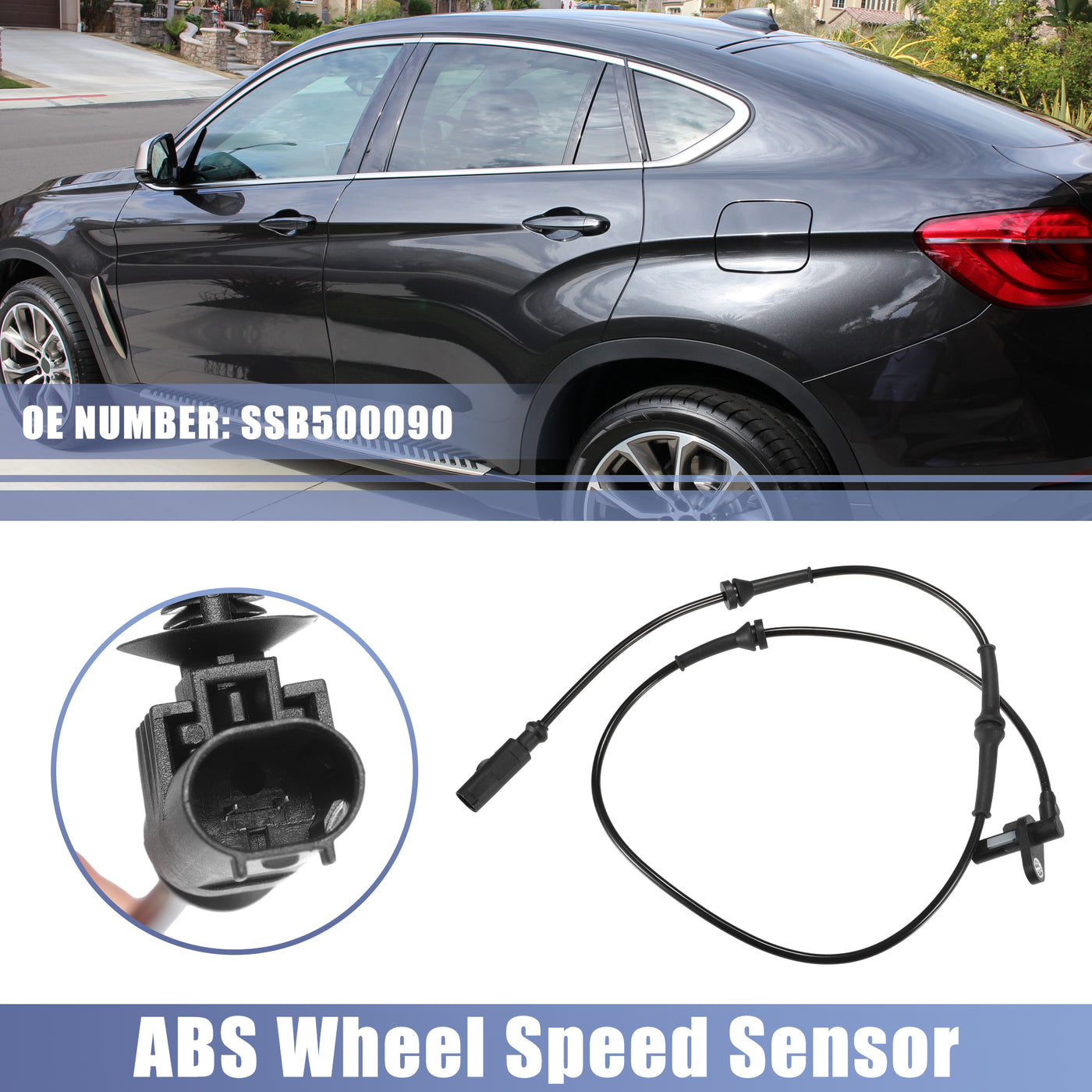 X AUTOHAUX Car ABS Wheel Speed Sensor Front Left Right No.SSB500090 for Land Rover Discovery 3 2004-2009