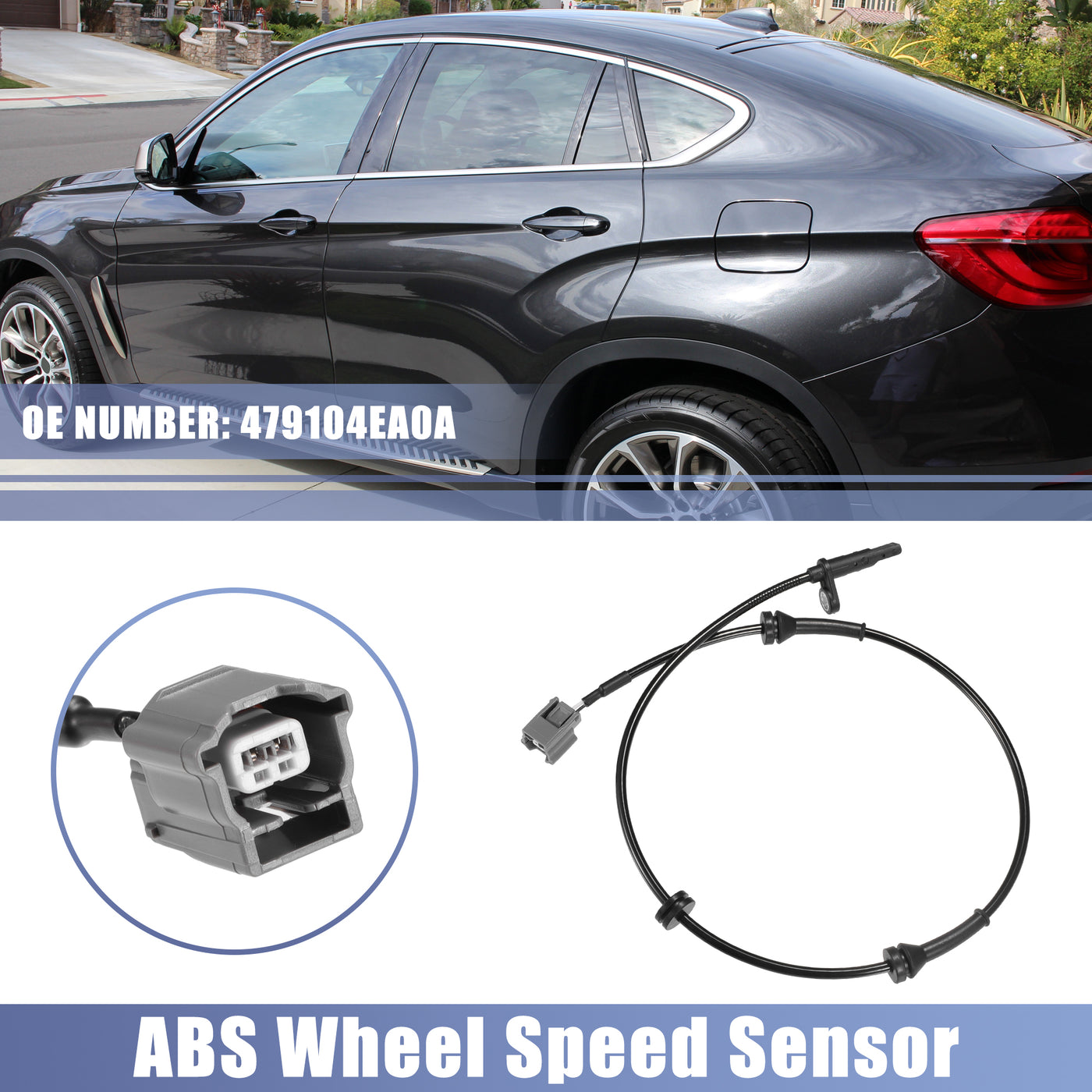 X AUTOHAUX Car ABS Wheel Speed Sensor Front Left Right No.479104EA0A for Nissan Qashqai J11 2013-2021