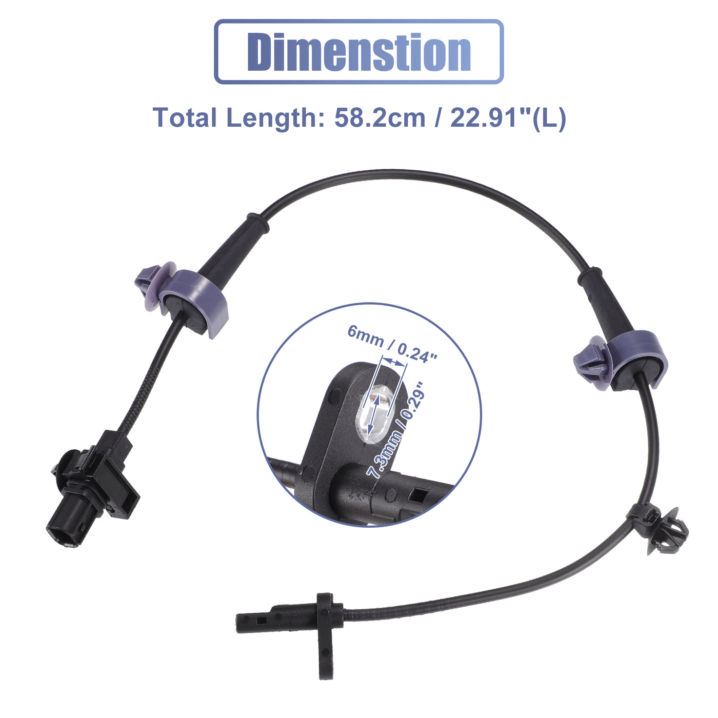 X AUTOHAUX Car ABS Wheel Speed Sensor, Rear Left, No.57475SMGE01 for Honda Civic Mk8, 2005-2012