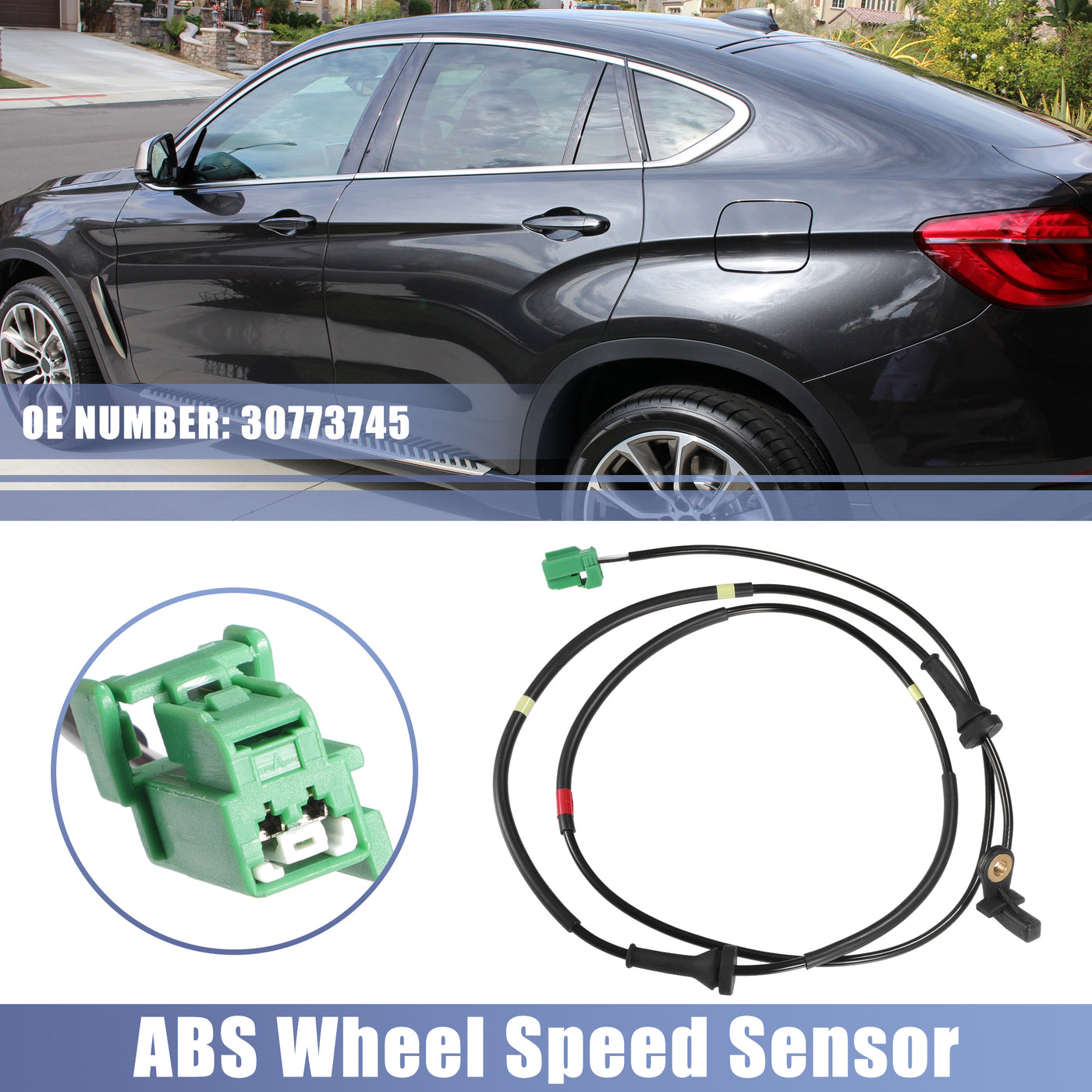 X AUTOHAUX Car ABS Wheel Speed Sensor Rear Right No.30773745 for Volvo XC90 Mk1 2002-2015