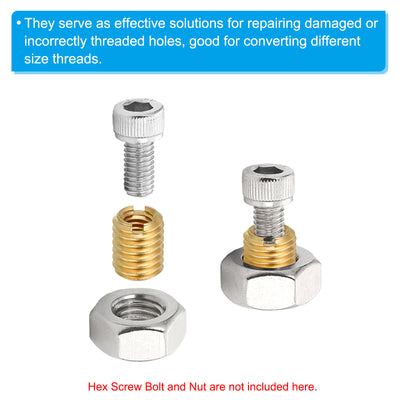 Harfington Messing Gewindeeinsatzmutter, 10 Stück M10x1,5 männlich auf M6x1 weiblich Gewindemuffe Reduziermutter Adapter Reduzierschraubenhülse 18mm