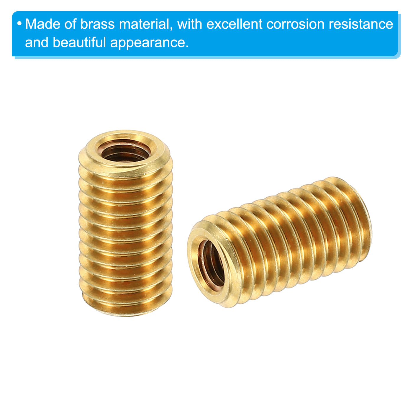 Harfington Messing Gewindeeinsatzmutter, 10 Stück M10x1,5 männlich auf M6x1 weiblich Gewindemuffe Reduziermutter Adapter Reduzierschraubenhülse 18mm