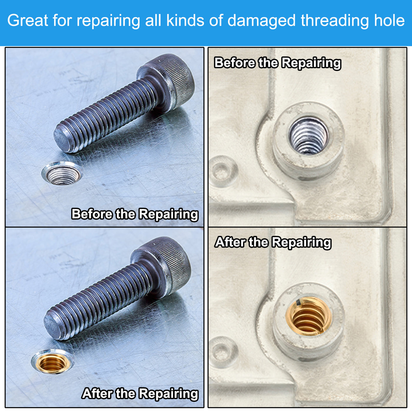 Harfington Messing Gewindeeinsatzmutter, 10 Stück M10x1,5 männlich auf M6x1 weiblich Gewindemuffe Reduziermutter Adapter Reduzierschraubenhülse 18mm