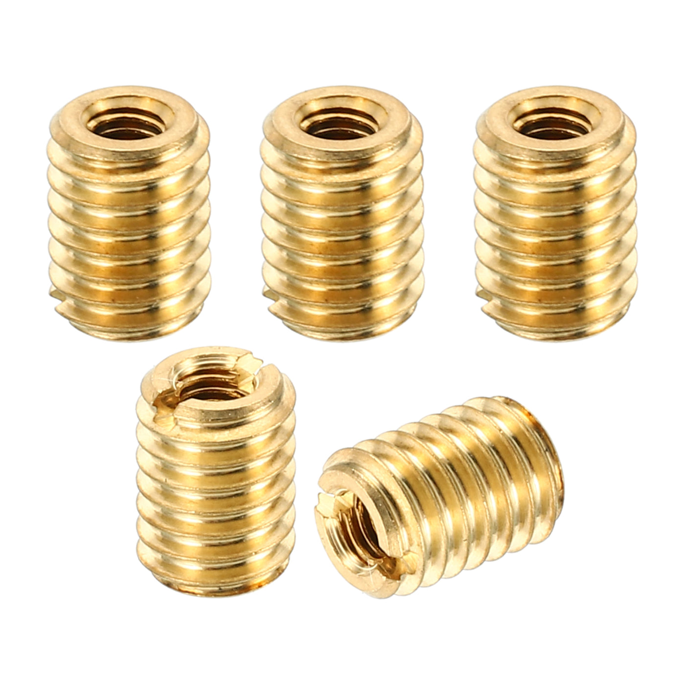 Harfington Brass Threaded Repair Insert Nut, 5 Pcs M6x1 Male to M3x0.5 Female Thread Sleeve Inserts Reducing Nut Adapter Reducer Screw Sleeves 8mm