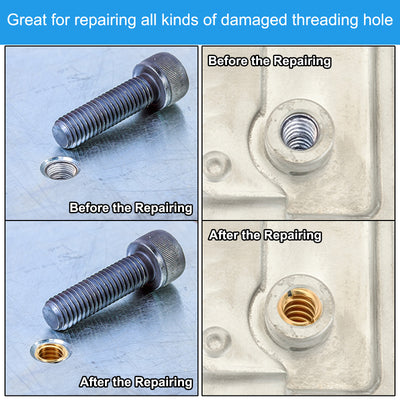 Harfington Messing Gewindeeinsatzmutter, 5 Stück M10x1.5 männlich auf M8x1.25 weiblich Gewindemuffe Reduziermutter Adapter Reduzierschraubenhülse 15mm