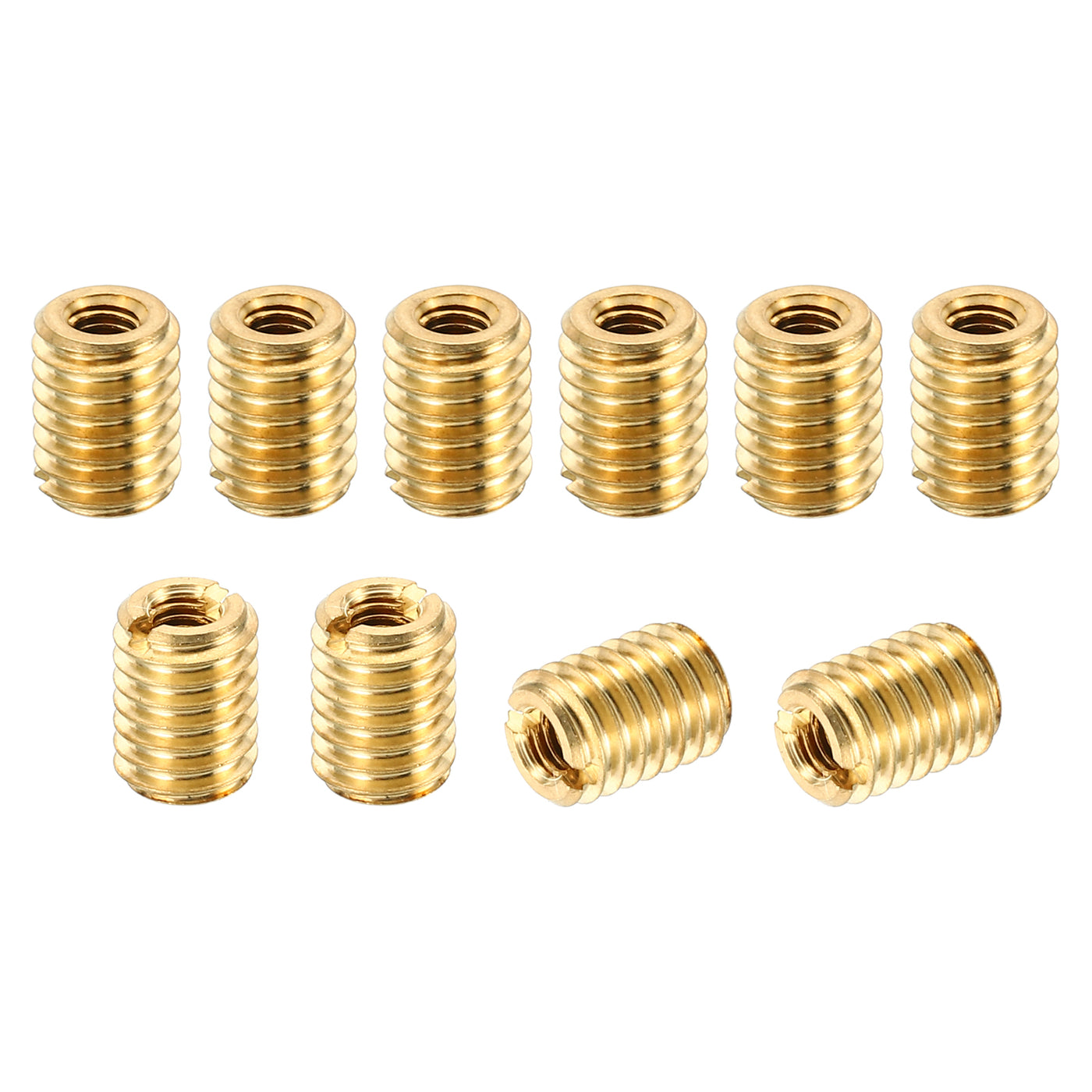 Harfington Brass Threaded Repair Insert Nut, 10 Pcs M6x1 Male to M3x0.5 Female Thread Sleeve Inserts Reducing Nut Adapter Reducer Screw Sleeves 8mm