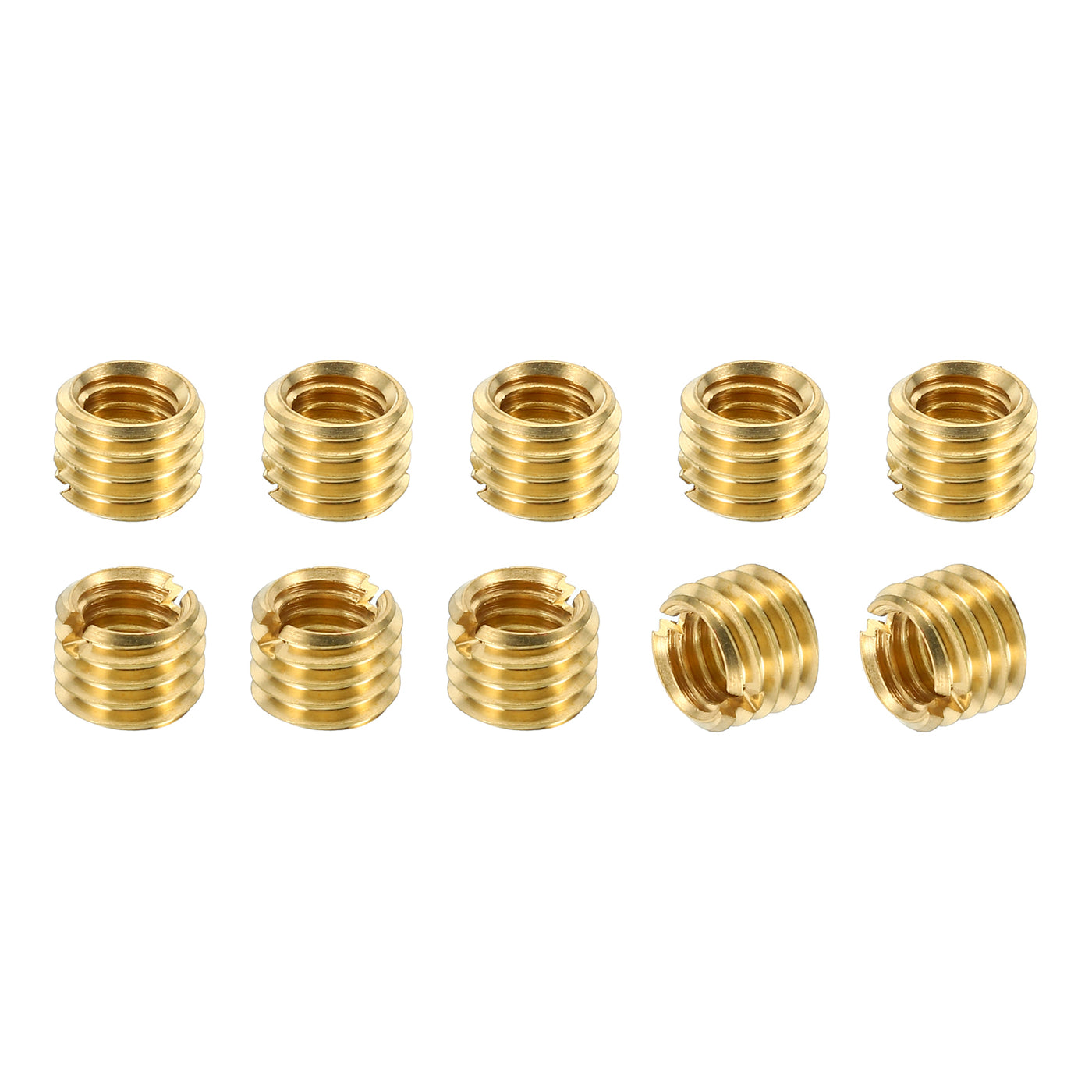 Harfington Brass Threaded Repair Insert Nut, 10 Pcs M8x1.25 Male to M6x1 Female Thread Sleeve Inserts Reducing Nut Adapter Reducer Screw Sleeves 6mm