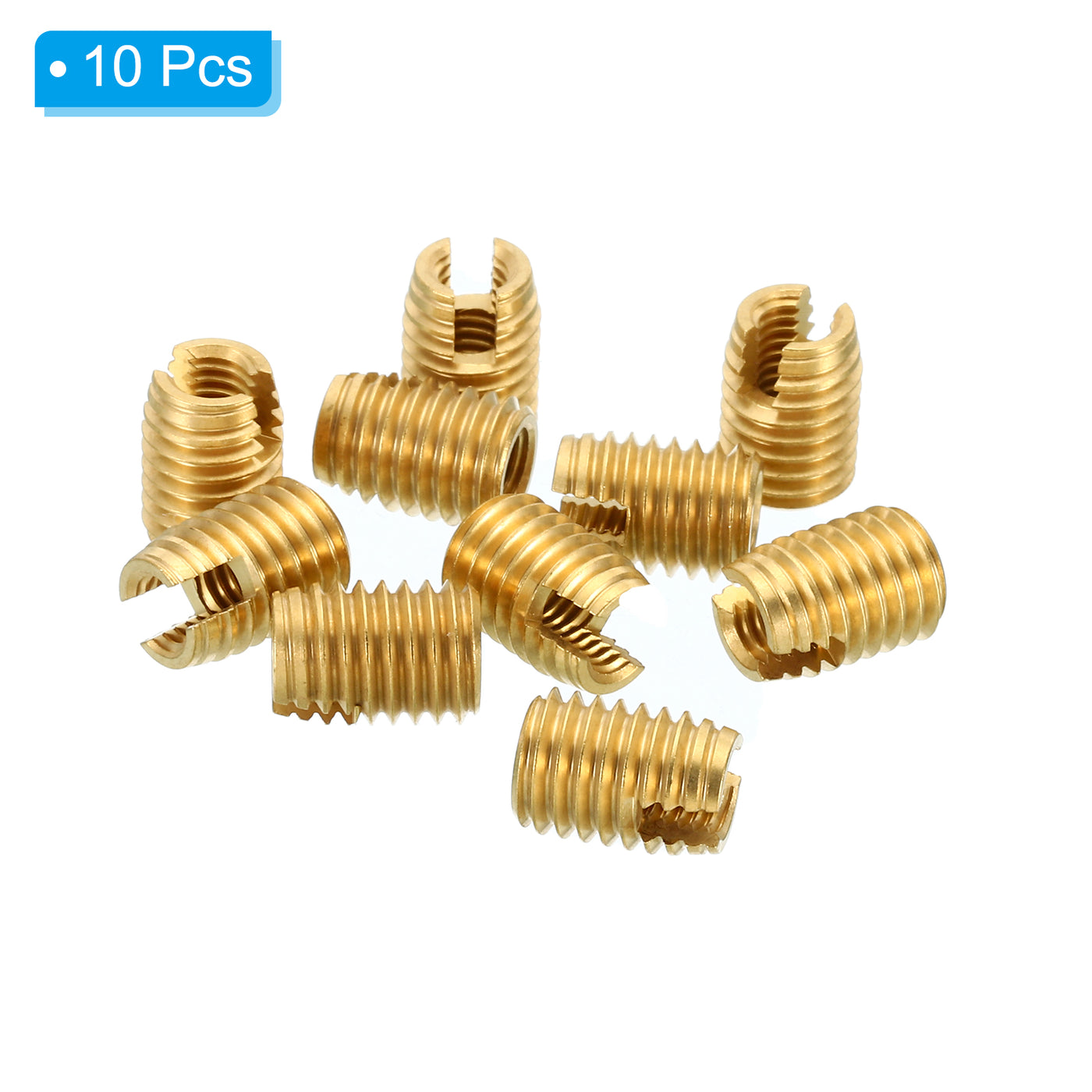 Harfington Brass Threaded Repair Insert Nut, 10 Pcs M10x1.5 Male to M6x1 Female Thread Sleeve Inserts Reducing Nut Adapter Reducer Screw Sleeves 14mm