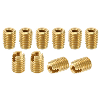 Harfington Brass Threaded Repair Insert Nut, 10 Pcs M10x1.5 Male to M6x1 Female Thread Sleeve Inserts Reducing Nut Adapter Reducer Screw Sleeves 14mm