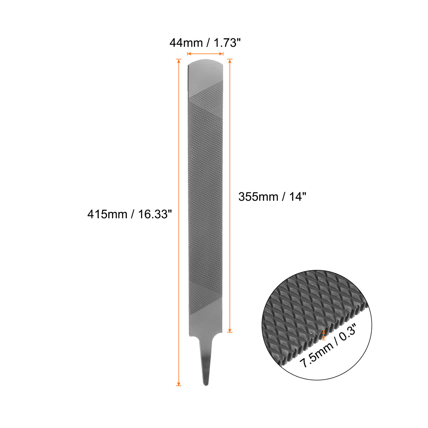 Harfington Horseshoe File 14" High Carbon Steel Coarse Double Cut Flat Hand Rasp File