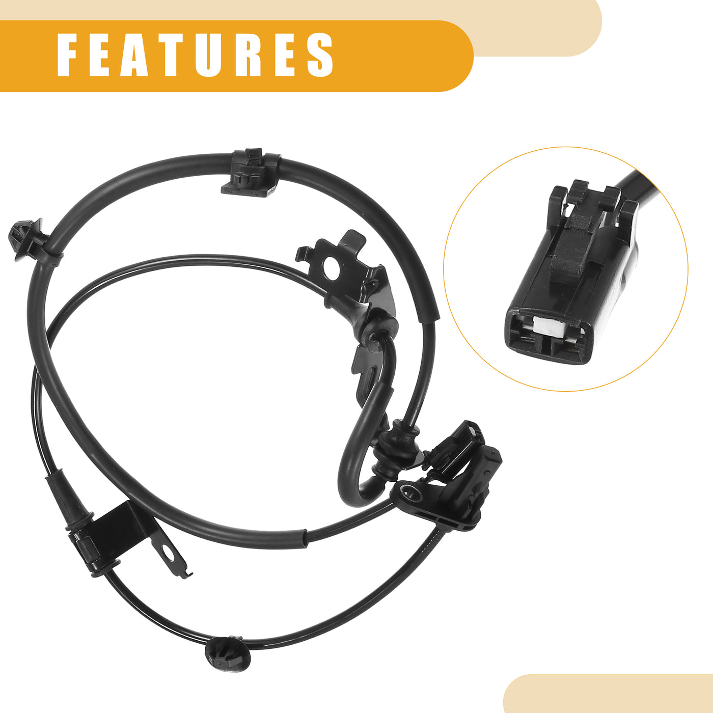 Partuto ABS Sensor No.59810C1000 - Car Front Left ABS Wheel Speed Sensor - for Hyundai Sonata 2015-2019 ABS Metal Black - 1 Pc