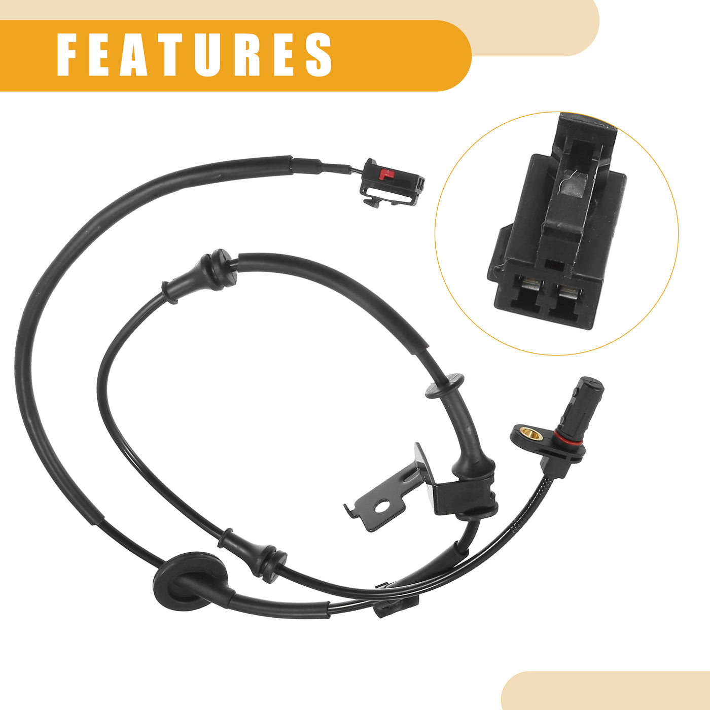 Partuto ABS Sensor No.599103X350 - Car Rear Left ABS Wheel Speed Sensor - for Hyundai Elantra 2011-2015 ABS Metal Black - 1 Pc