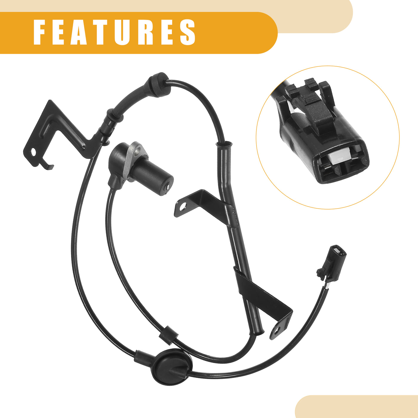 Partuto ABS Sensor No.9567038000 - Car Front Left ABS Wheel Speed Sensor - for Kia Optima 2000-2005 ABS Metal Black - 1 Pc