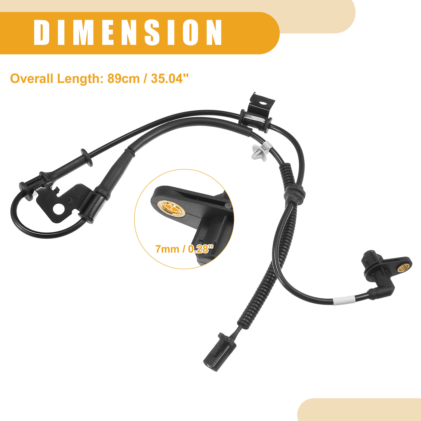 Partuto ABS Sensor No.598101W000 - Car Front Left ABS Wheel Speed Sensor - for Kia Rio 2012-2017 ABS Metal Black - 1 Pc